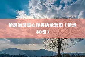 带情感的说说（通用40句）