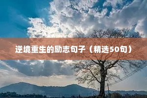 每天适合发朋友圈励志句子（精选50句）