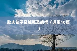 情感句子短句励志语录（通用8篇）