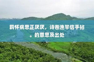 应念武关山断处，空愁簿领候晨鸡。的意思及出处